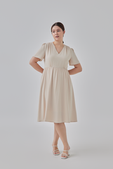 Kay V-Neck Dress in Oat