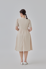 Kay V-Neck Dress in Oat