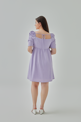 Janice Textured Babydoll Dress in Lilac