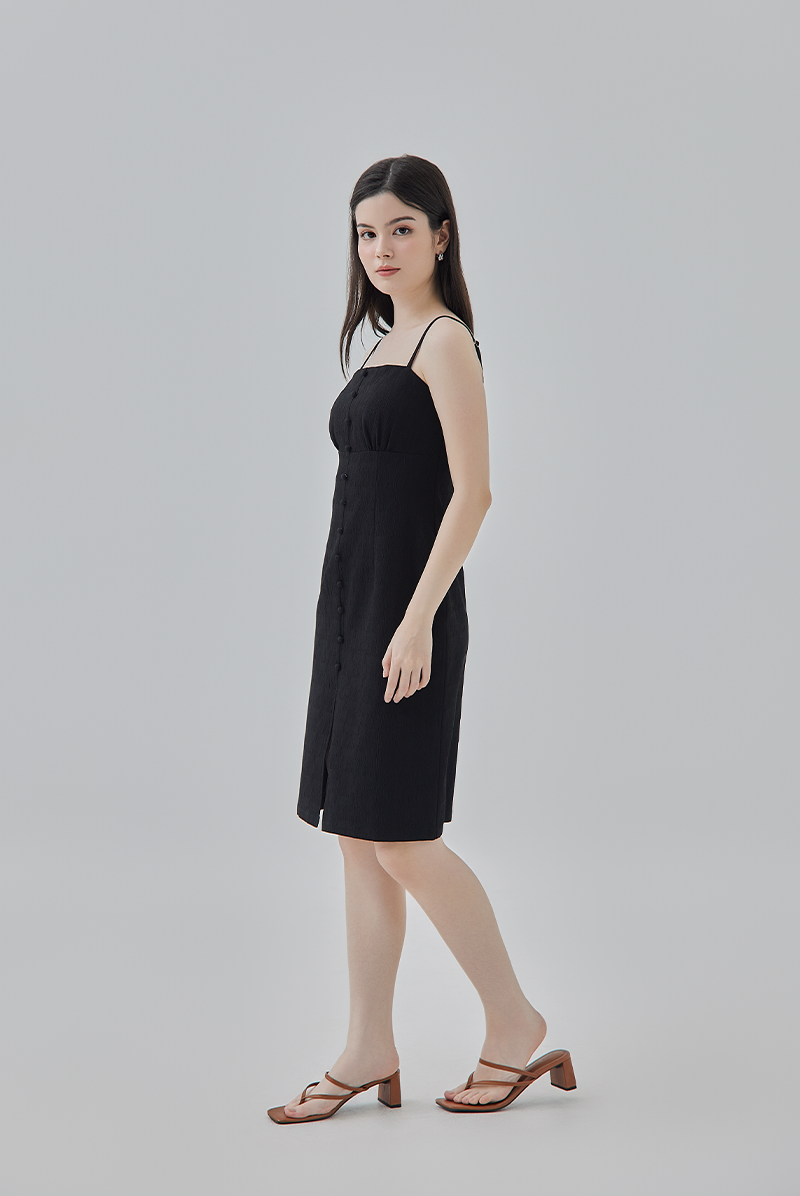   Kallie Padded Bust Dress in Black