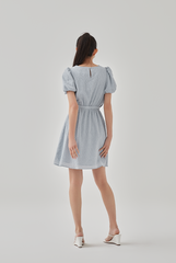 Minnie Textured Side Cut Out Dress in Cloud