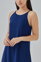 Julissa Halter Back Dress in Navy Blue