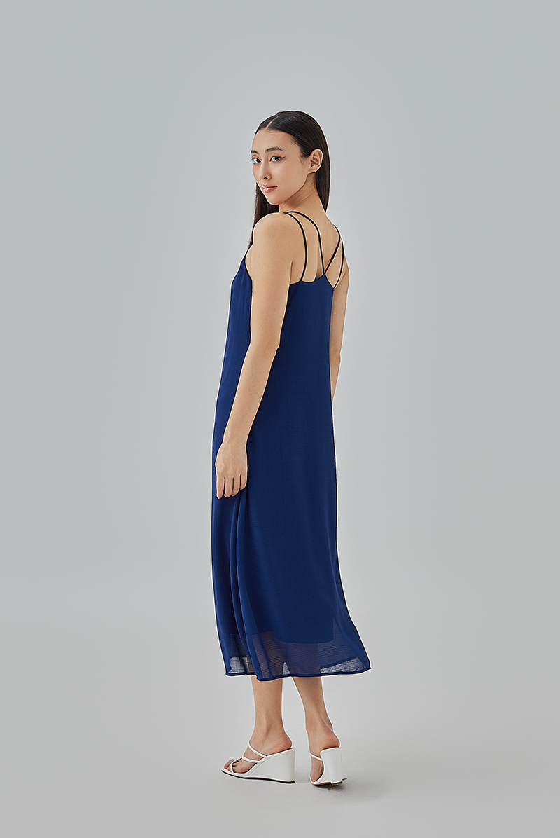 Julissa Halter Back Dress in Navy Blue