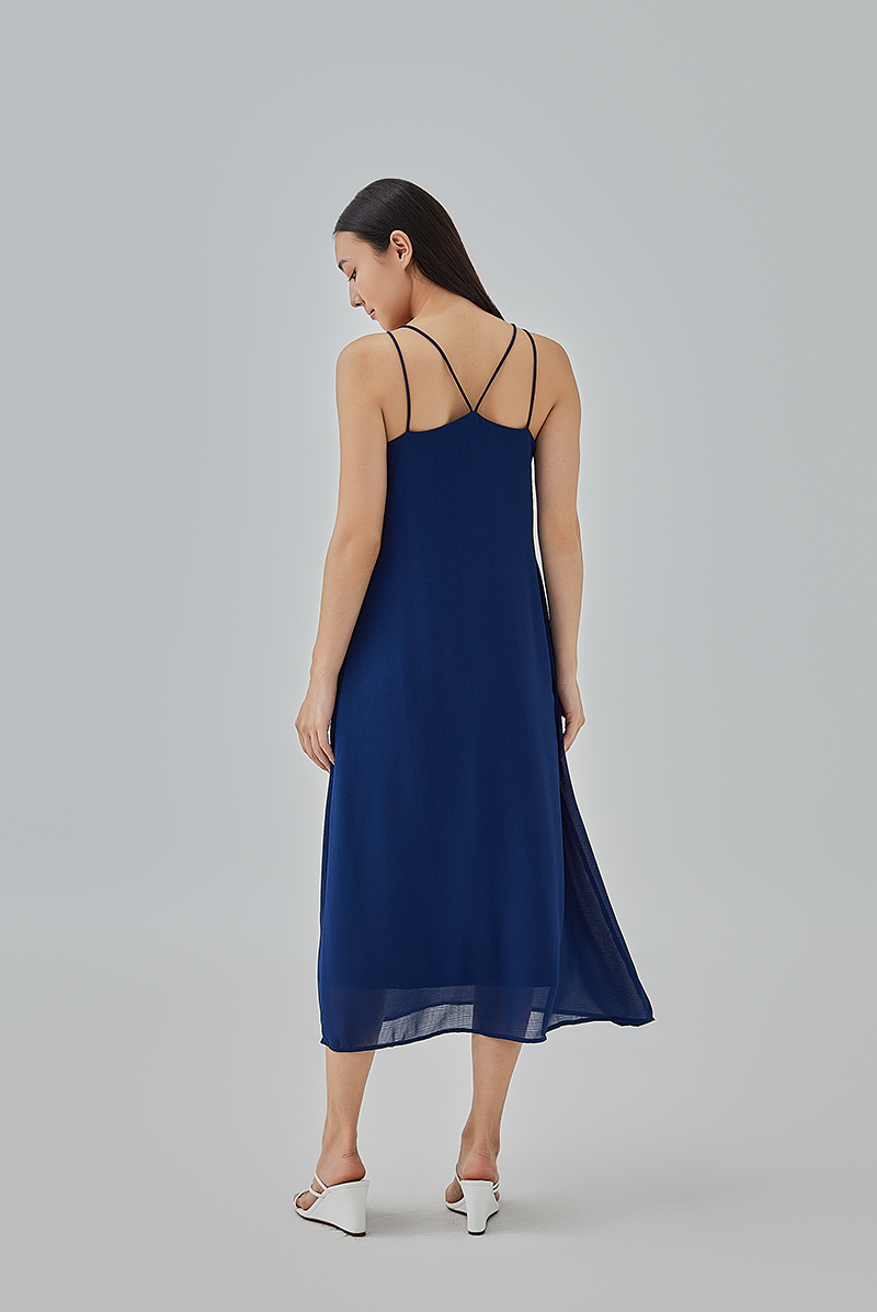 Julissa Halter Back Dress in Navy Blue