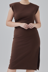 Valkyrie Body Fitted Dress in Chocolate