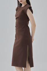 Valkyrie Body Fitted Dress in Chocolate