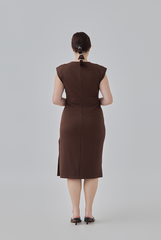 Valkyrie Body Fitted Dress in Chocolate