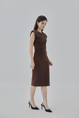 Valkyrie Body Fitted Dress in Chocolate