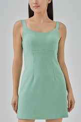 Priscilla Open Back Mini Dress in Jade