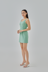 Priscilla Open Back Mini Dress in Jade