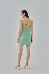 Priscilla Open Back Mini Dress in Jade