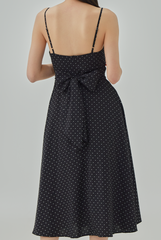 Brooklyn Front Cut-Out Polka Dots Dress