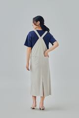 Roxanne Overall Midi Dress in Ash