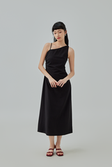 Auriellia Slanted Neckline Midi Dress