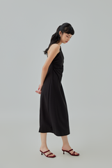 Auriellia Slanted Neckline Midi Dress