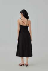 Auriellia Slanted Neckline Midi Dress