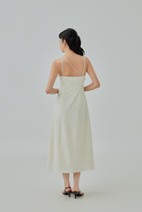 Auriellia Slanted Neckline Midi Dress