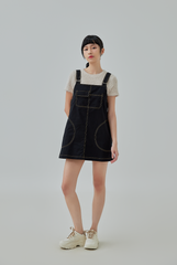 Kori Front Pockets Overall Mini Dress