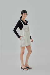 Kori Front Pockets Overall Mini Dress