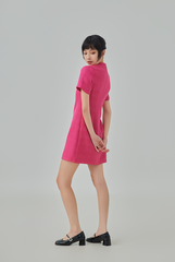 Meryl Front Cut-Out Tweed Cheongsam