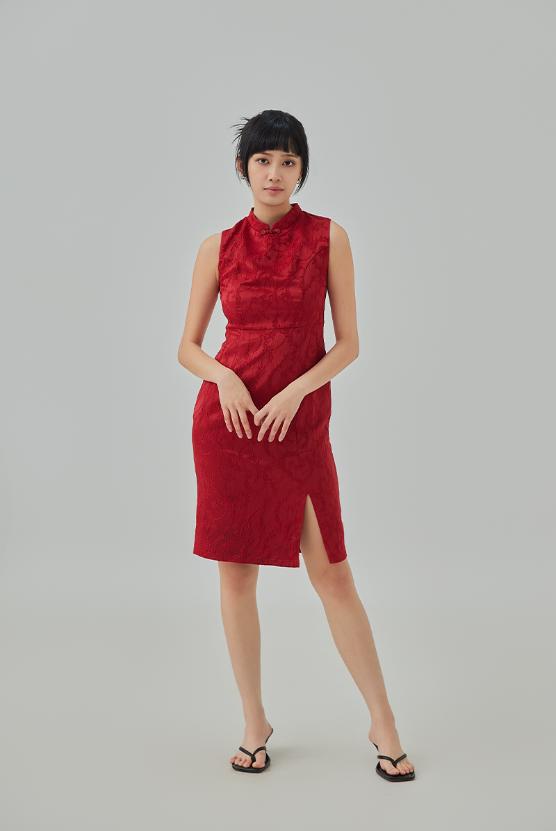 Lilia Textured Cheongsam