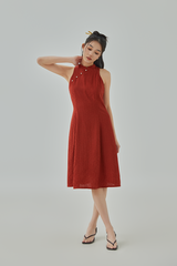 Daphnie Embossed Silk Cheongsam