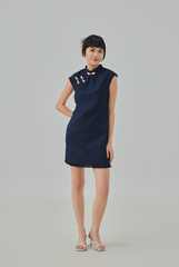 Lea Fringe Hem Tweed Cheongsam