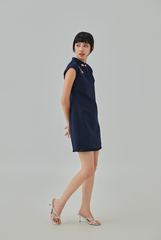 Lea Fringe Hem Tweed Cheongsam