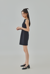 Iris Ribbon Textured Mini A-Line Dress