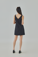 Iris Ribbon Textured Mini A-Line Dress