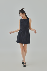 Iris Ribbon Textured Mini A-Line Dress