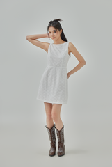 Iris Ribbon Textured Mini A-Line Dress