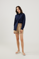 Elastic Waist Shorts in Khaki