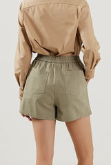 Elastic Waist Shorts in Tea