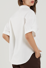 Oversized Curved Hem Shirt