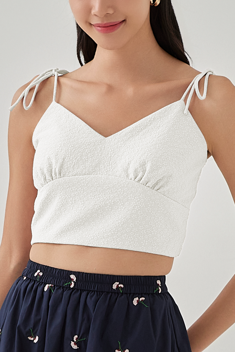 Spaghetti Strap Fitted Crop Top