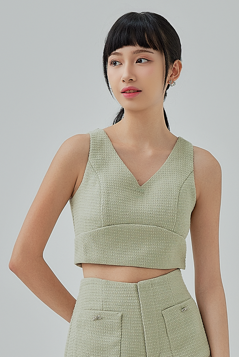 Hope Tweed Princess Panel Crop Top