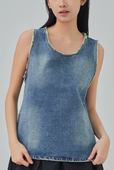 Brena Loose Fitting Denim Top