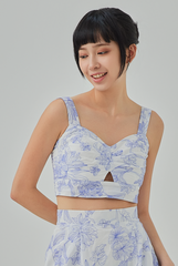 Evelyn Floral Textured Crop Top