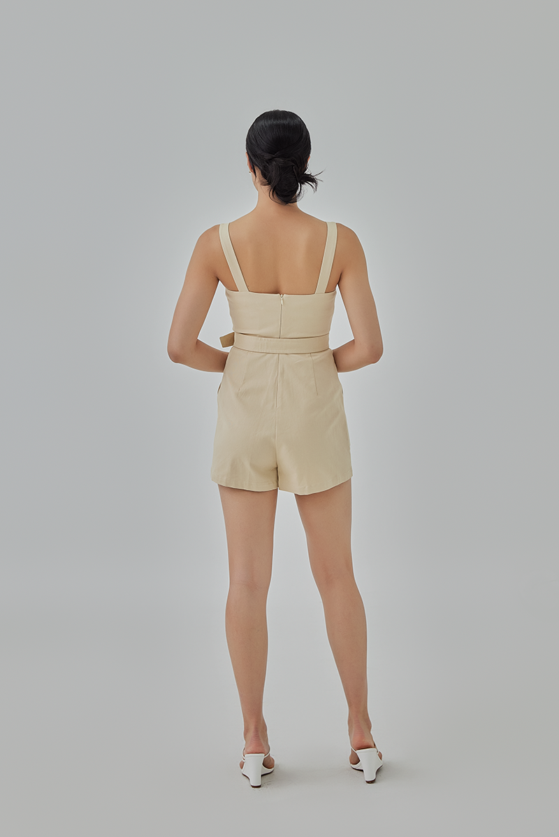 Stormi Utility Romper in Clay