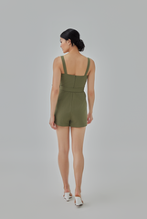 Stormi Utility Romper in Moss Green