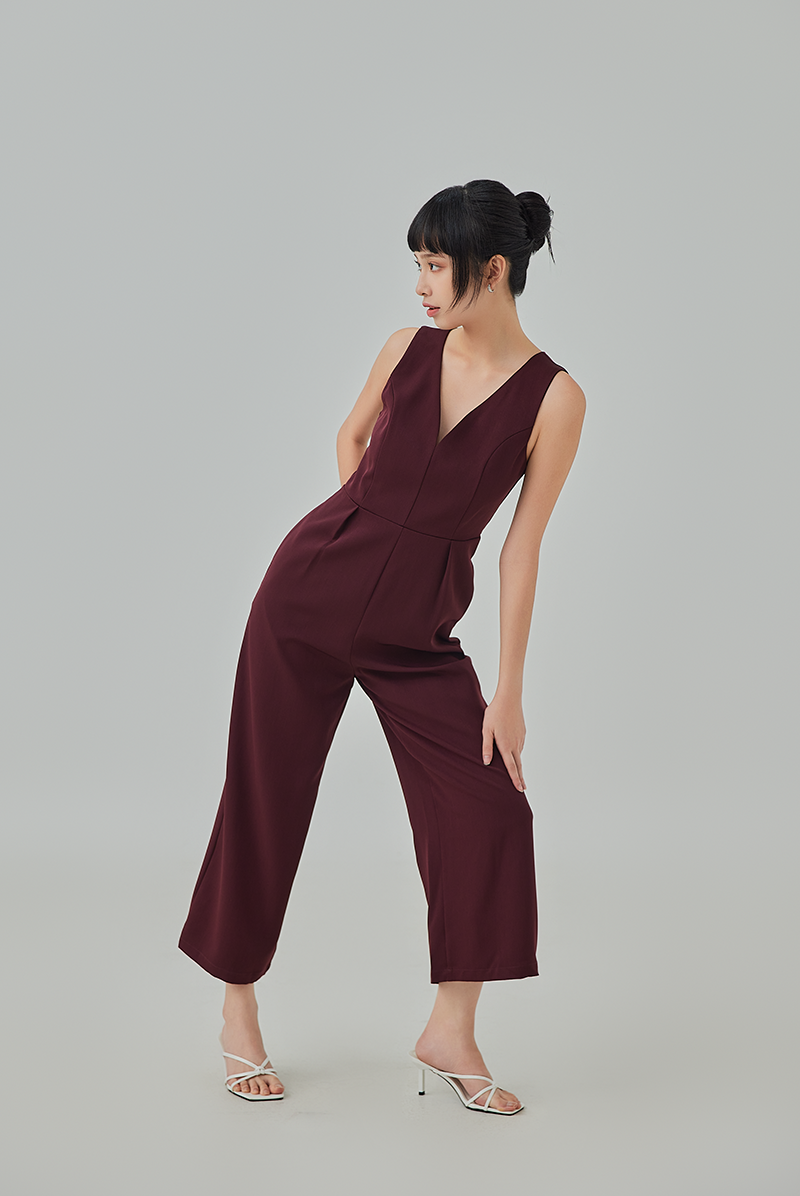 Bernessa Plunge Neck Jumpsuit