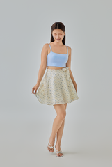 Audrina Floral Mini Flare Skirt