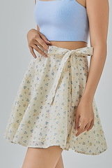 Audrina Floral Mini Flare Skirt