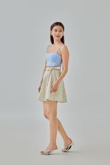 Audrina Floral Mini Flare Skirt