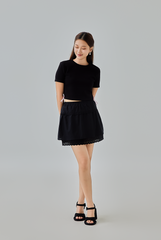 Poppy Scalloped Hem Mini Skirt