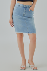 Alberta Denim Pencil Skirt