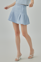 Liley Mini A-Line Denim Skirt