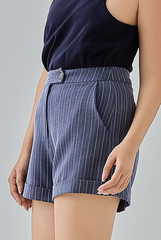 Manny Striped Folded Hem Shorts