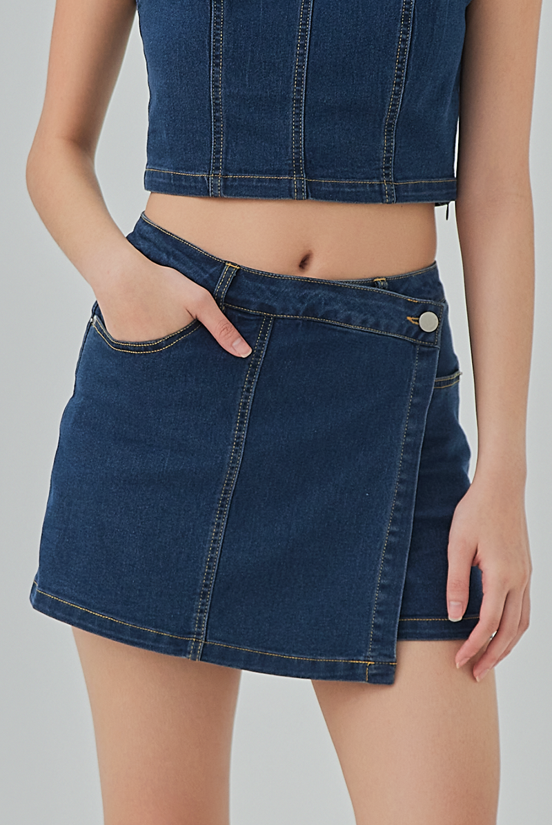 Naomi Denim Wrap Skort